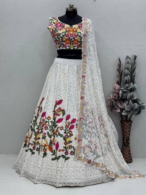 BRIDAL WEAR HEAVY FUAX GEORGETTE MT 1037 Embroidered lehenga choli sets